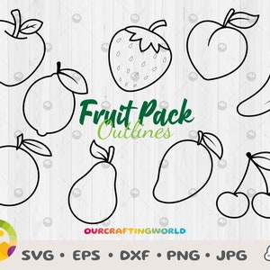 Fruit Outlines SVG Bundle, Fruit outlines SVG, Fruit Cut file, Fruit SVG Files, Fruit instant download, Fruit printable, Fruit Silhouette