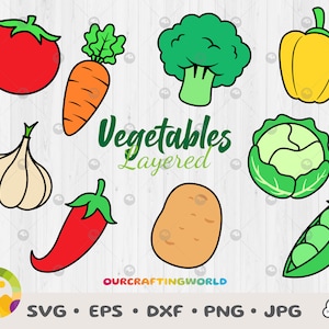 Vegetable SVG Bundle, Vegetables SVG, Vegetable Clip Art, Vegetable Vector Files, Vegetable Cut Files, Vegetables Digital Download