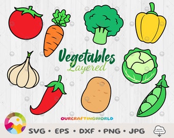 Vegetable SVG Bundle, Vegetables SVG, Vegetable Clip Art, Vegetable Vector Files, Vegetable Cut Files, Vegetables Digital Download