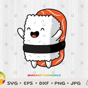 Sushi SVG, Cute Sushi SVG, Cartoon Sushi SVG, Cartoon Sushi Clip Art, Sushi Vector Files, Sushi Cut Files, Sushi Digital Download