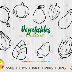 Vegetable Outlines SVG Bundle, Vegetable outlines vector, Vegetables outlines Cut file, Vegetable outlines SVG Files, Vegetable outlines