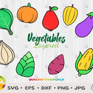 Vegetable SVG, Vegetable Clip Art, Vegetable Cricut, Vegetable Cut Files, Vegetables instant download, Vegetables Silhouette