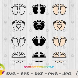 Baby Feet SVG Bundle, Baby Feet SVG, Baby Feet Clip Art, Baby Feet Vector Files, Baby Feet Cut Files, Digital Download, Baby Feet Cricut