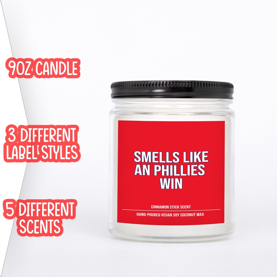 Phillies Candle Smells Like a Win Philadelphia Baseball Etsy