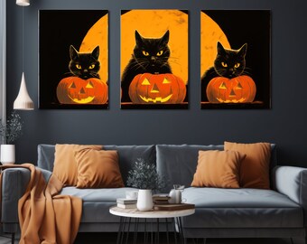 Gallery Wall Prints Halloween Decor Art Halloween Digital Halloween Style Art Set of 3