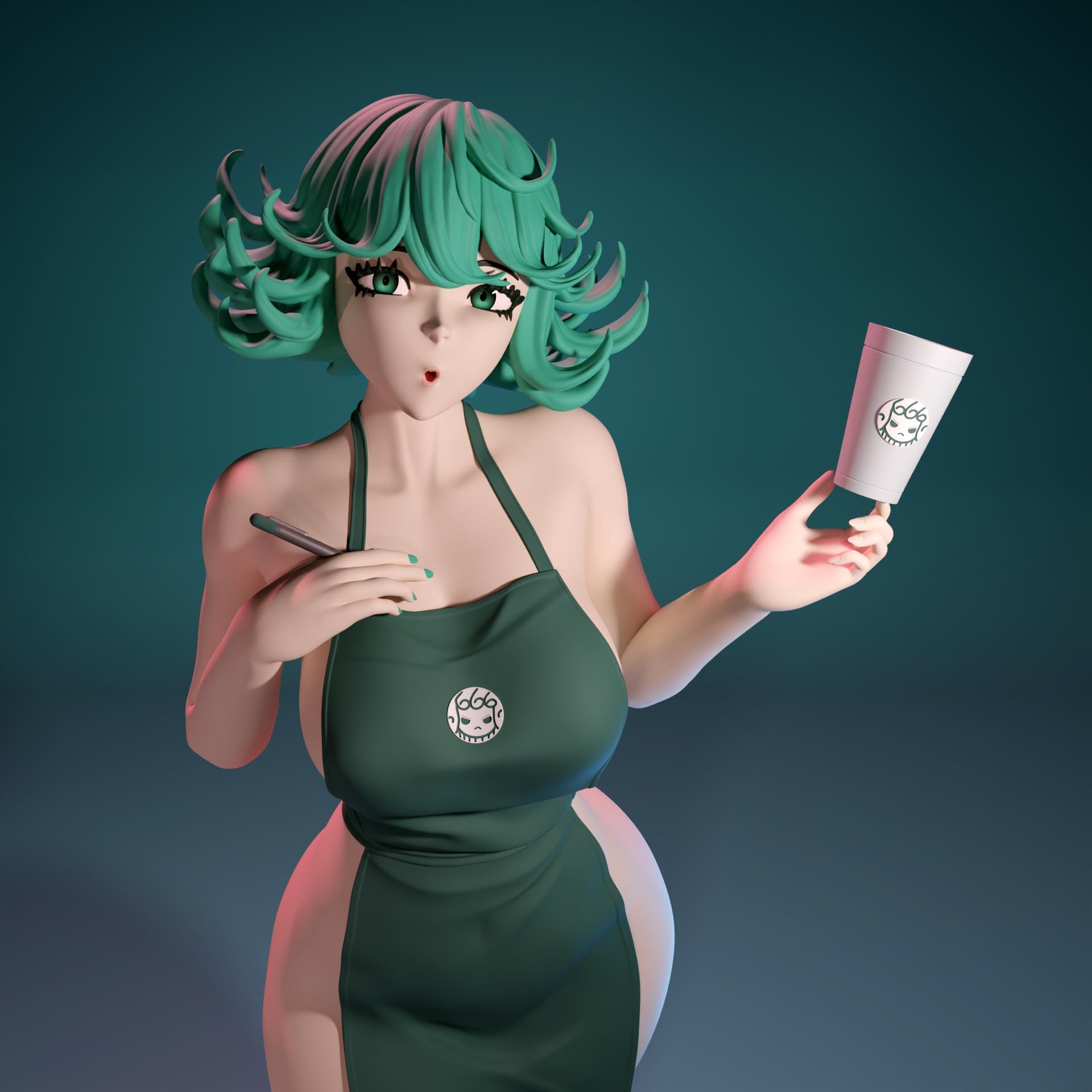 Tatsumaki 3D Figur High Quality Stl File Anime - STL Modell für Resin Drucker Figur 3D Druck - High Quality Diorama