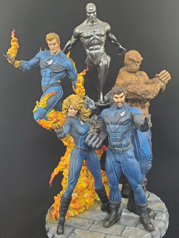 Fantastic 4 diorama - STL 3D print files, 3D Digital Printing STL File for 3D Printers, Movie Characters, Games, Figures