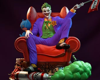 Fichier Stl de haute qualité pour figurine 3D Joker - Modèle STL pour impression 3D de figurine en résine - Diorama de haute qualité