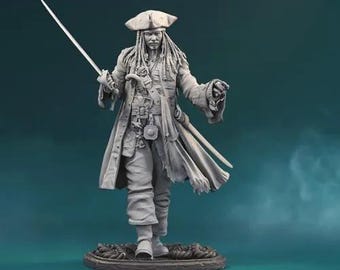 Jack Sparrow Hochwertige STL-Datei, 3D-Digitaldruck STL-Datei für 3D-Drucker, Filmcharaktere, Spiele, Figuren