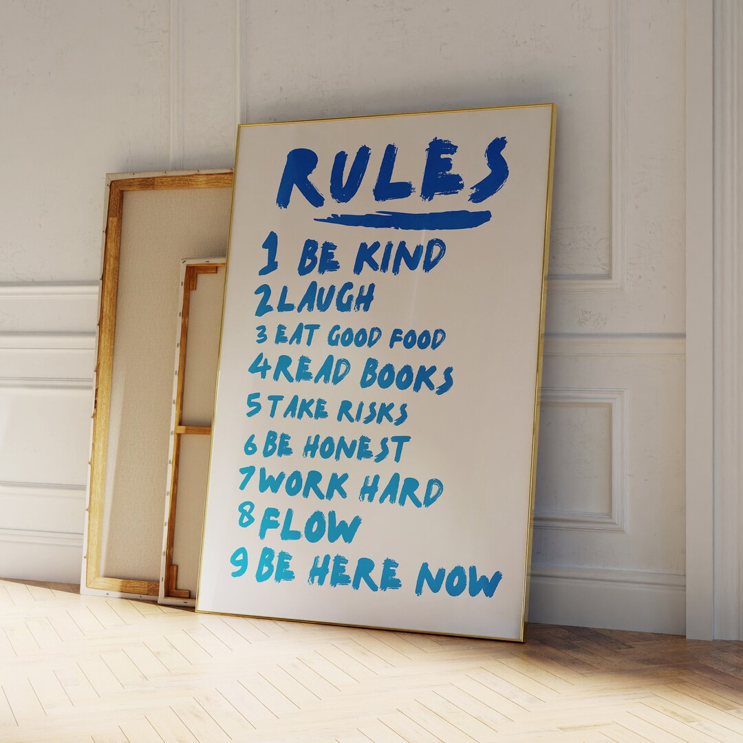 HOUSE RULES Art Print Retro Quote Print Trendy Wall Art Etsy