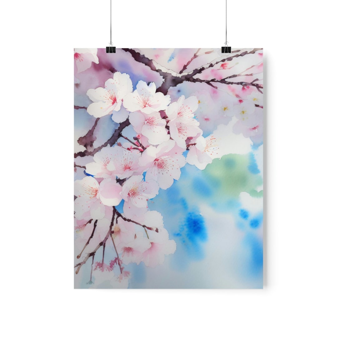 Cherry Blossom Watercolor Print | Art Illustration | Poster Print ...