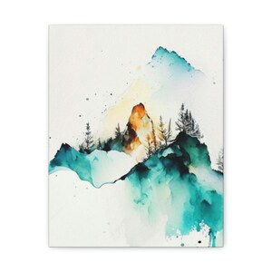 Banff National Park Watercolor Print | Art Illustration | Poster Print | Abstract Nature