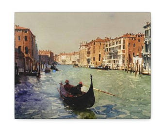 Grand Canal de Venise, Italie | Illustration d'art | Impression sur toile | Voyage dans le monde