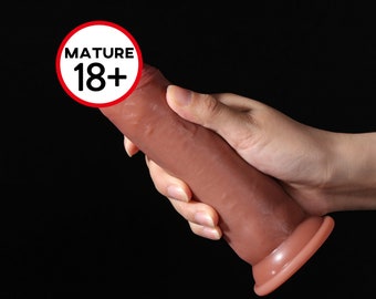 Mature Item, Realistic Sliding Skin Dildo, Foreskin Dildo, Long Dildo, Big Thick Cock Penis Dildo for Adult Pleasure, Sex Toys For Women