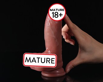 Mature Item, A little fat Realistic Dildo, Small Dildo for beginner, Skin Color realistic Cock Penis Dildo for Adult Pleasure, Sex Toys