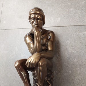 Masterpiece of a Special Kind of “ THINKING MAN ” Statue Premium Cold Cast Bronze
