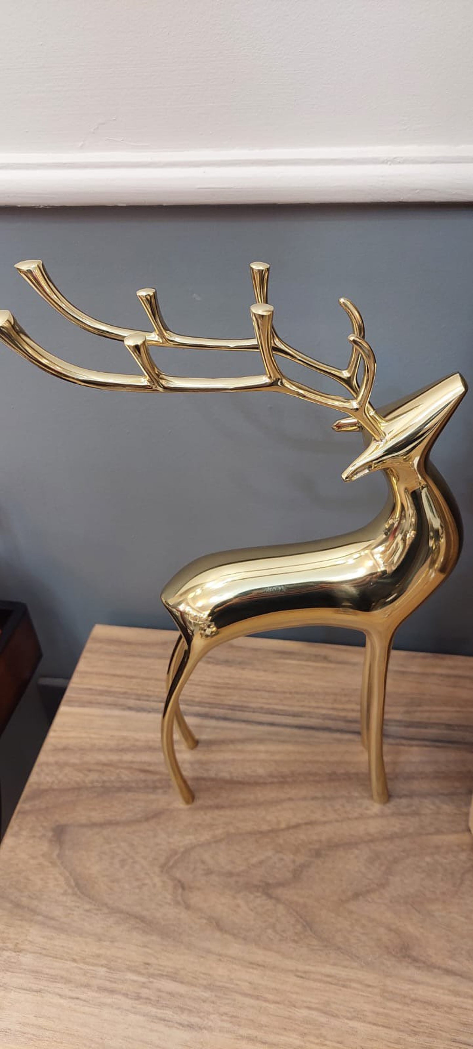 Golden Standing Deer Ornament
