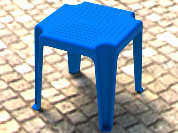 Blue Stackable Plastic Outdoor Side Table Etsy UK
