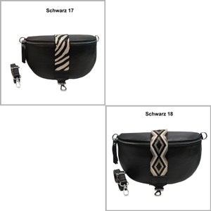 Bauchtasche Tasche aus Leder für Frau und Mann mit Leder Riemen Umhängetasche Crossbody Bag Gürteltasche Gemusterter Schultergurt Geschenk Bild 6