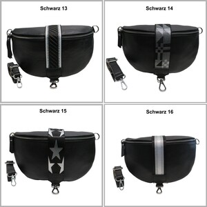 Bauchtasche Tasche aus Leder für Frau und Mann mit Leder Riemen Umhängetasche Crossbody Bag Gürteltasche Gemusterter Schultergurt Geschenk Bild 5