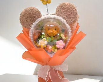 Handcrafted Bear Face Flower Bouquet