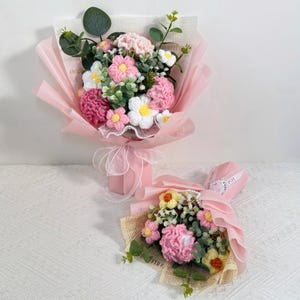 Gehäkelter Nelkenstrauß: Handgefertigtes Blumengeschenk für Mama Bild 3