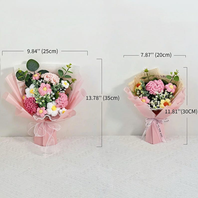 Gehäkelter Nelkenstrauß: Handgefertigtes Blumengeschenk für Mama Bild 8
