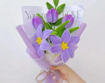 Handmade Pipe Cleaner Flower Bouquet – Lily & Tulip Arrangement