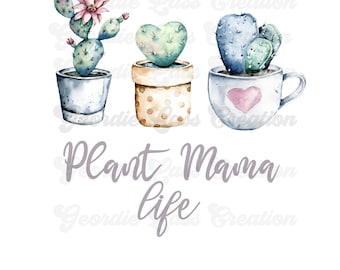 Plant Mama PNG - Sukkulenten Design (Digitaler Download)