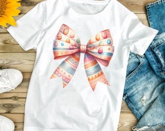 Watercolour Easter Coquette Bow PNG Download for T Shirt Designs, Hoodies & Mugs
