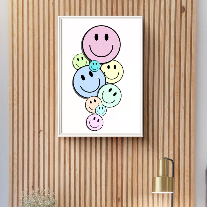 Retro Smiley Faces Grunge Png Face Png File for Sublimation, Groovy Png ...