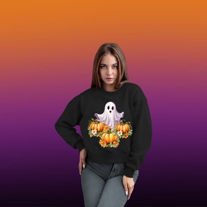 Halloween PNG, Spooky Ghost, Autumn sublimation design, Fall PNG, Pumpkins, leaves PNG, Watercolor Sublimation, Instant download, Ghouls