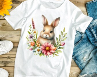 Cute Easter Bunny PNG – Spring Clipart, T-Shirt Design (Digital Download)