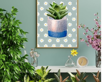 Succulent Plant Print: Boho Home Decor (Digital Download)