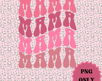 Retro Mama Leopard Print PNG - Mother's Day Design (Digital Download)