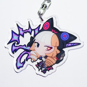 Acrylic Soul Fighter Gwen Keychain Keyring Anime Kawaii Pendant Accessories Cute Bag Pendant Key Ring Jewelry Chibi Charm
