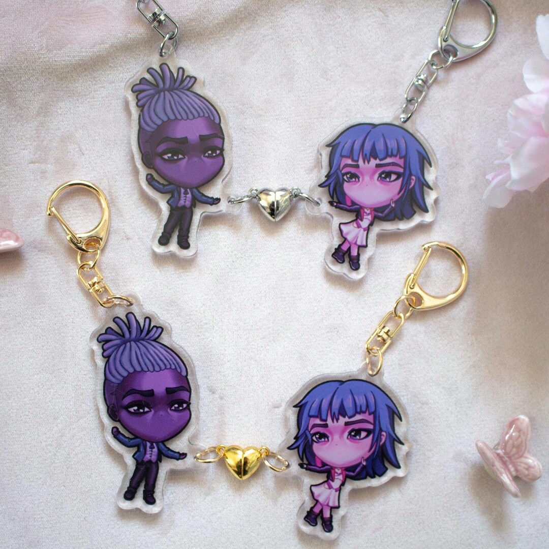 Powder Key Chain Acrylic Arcane Powder Jinx Ekko Couple Gaming Keychain Anime Kawaii ...