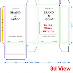 Soap Box SVG, Soap Box Template, Soap Packaging Template, Canva, PDF, Adobe illustrator, 4 Different Window Die-cuts, Ready to print Files