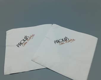 Custom Printed Cocktail Napkins: Personalized Logo, 2-Ply, 4.3"