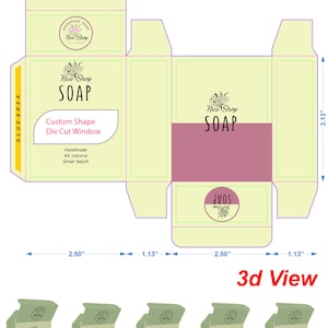 Soap Box SVG, Soap Box Template, Soap Packaging Template, Canva, PDF, Adobe illustrator, 5 Different Window Die-cuts, Ready to print Files