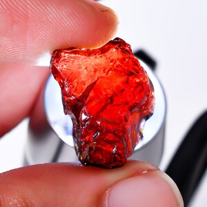 Natural 30mm Rough Garnet - Pendant size Loose Hessonite Gemstone - Natural Red Garnet For Jewelry Making