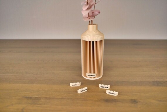 MIO Vase - Natural Wood 3 - Design Wooden Vase Perfect for Dried Flowers