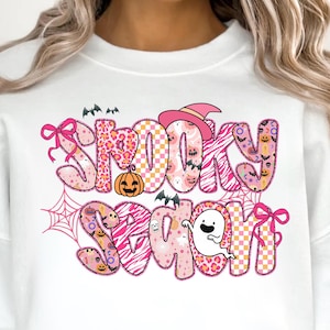 Preppy Spooky Season png, Coquette Halloween png, Retro Spooky Season png, Boo Ghost png, Pink Halloween, Retro Halloween Sublimation png