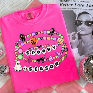 Spooky Season Bracelet png, Halloween Friendship Bracelet png, Spooky Season png, Girly Halloween Tshirt, Cute Halloween Sublimation png