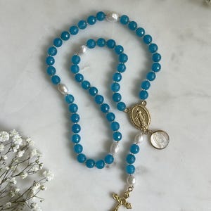 Our Lady of Guadalupe Rosary - Teal and Gold