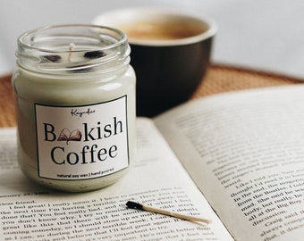 Bookish Coffee Sojawas Geurkaars - Book lover