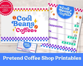 Printable Coffee Shop Pretend Play Kit | Dramatic Play Coffee Shop | Instant Download