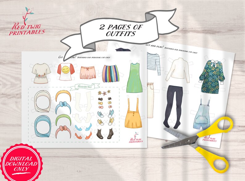 Paper Dolls Printable Craft Instant Download Busy Book Activity Unique