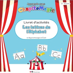 Letras del alfabeto - Escritura y coloración: Folleto de aprendizaje del alfabeto en PDF - Niños de 3 a 6 años