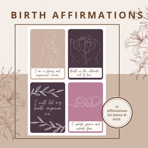 Labour Geburt Affirmationen | Positive Schwangerschaft Mindset | Manifestieren | Hypnobirthing | 32 Affirmationskarten für eine positive Geburt